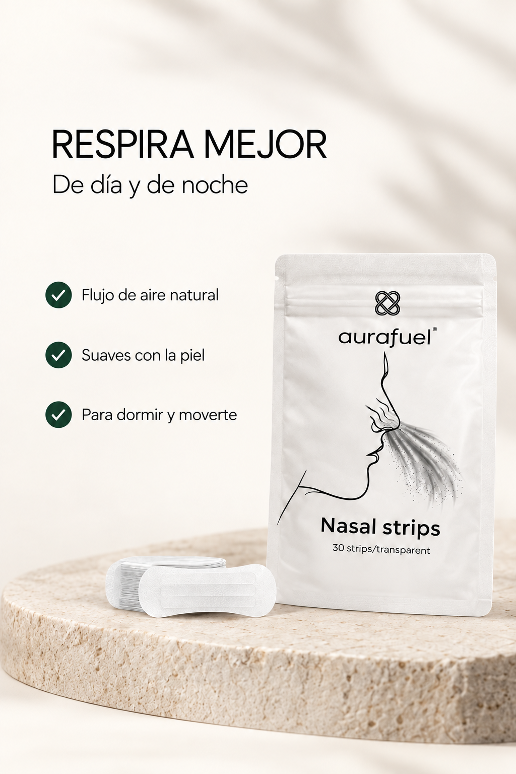 Tiras nasales transparentes